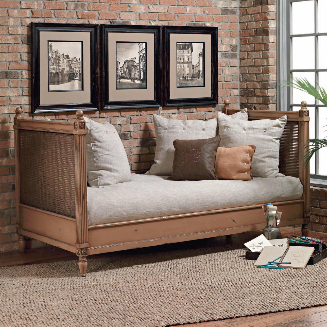 Old Biscayne Designs Custom Design Solid Wood Beds Margeaux Wood Daybed with Cane Accent